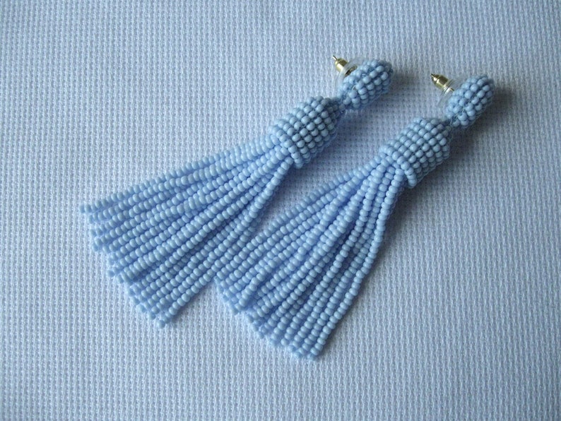 Bathsheba Waves Royal Blue Tassel Earrings main image 0