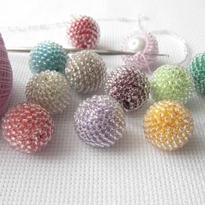 Handmade Beaded Balls, Beaded Sphere, Material for Handmade, Decorative Beaded Balls, Transparent Beads Balls, Decorative Handmade Beads