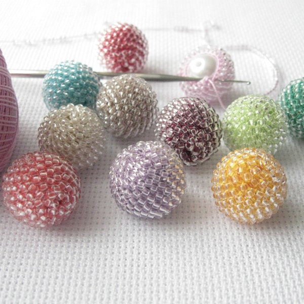 Handmade Beaded Balls, Beaded Sphere, Material for Handmade, Decorative Beaded Balls, Transparent Beads Balls, Decorative Beads