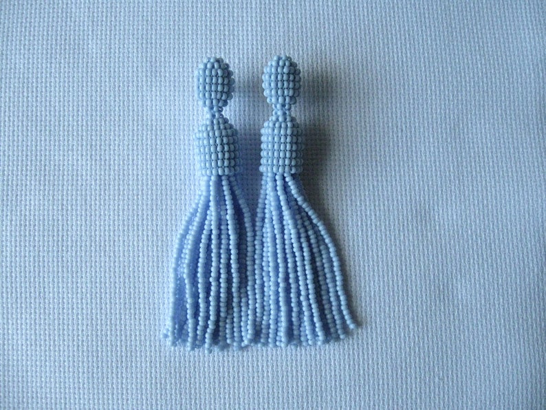 Bathsheba Waves Royal Blue Tassel Earrings main image 1