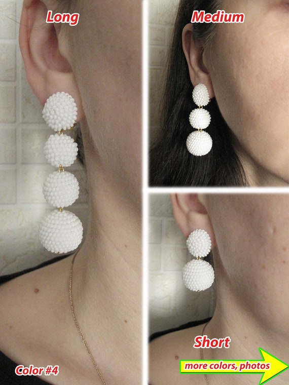 White bon shop bon earrings