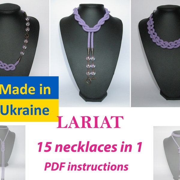 Guide 15 ways of tying lariat, pattern of tying lariat step-by-step, PDF pattern guide, tie a lariat instructions, tutorial to tie a lariat