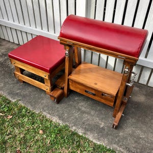 Saddle Rider with gear chest and stool upholstered