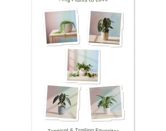 Vinyl Sticker Sheet - Tropical & Trailing Favorites - Houseplant Stickers