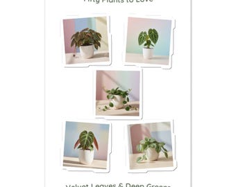 Vinyl Sticker Sheet - Velvet Leaves & Deep Greens