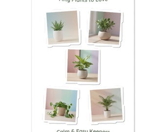 Vinyl Sticker Sheet - Calm & Easy Keepers - Houseplant Stickers