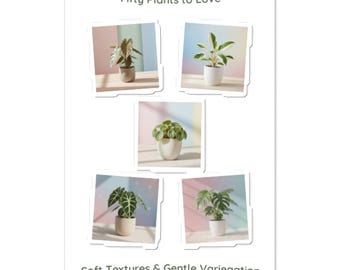 Vinyl Sticker Sheet - Soft Textures & Gentle Variegation