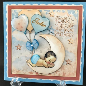 Baby Boy Babies Handmade 3D Cards