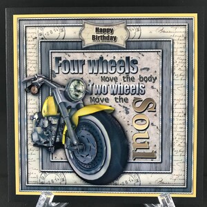 Bikie Biker Bike Riding Cycle Cycling Handmade 3D Male Birthday Card Dad Friend Son Grandson