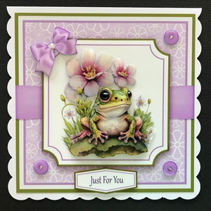 Frog Female Birthday Card Handmade 3D