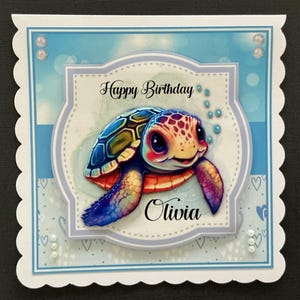 Turtle Handmade 3D Birthday card