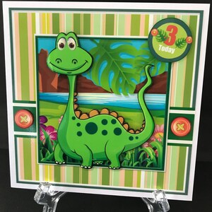 Ages 1 2 3 4 5 Dinosaur Handmade 3D Birthday Card
