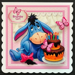 Eeyore Winnie the Pooh 3D Handmade Birthday Card