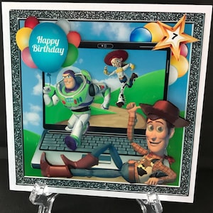 Toy Story Boys Girls Kids Ages 1 - 10 Handmade 3D Birthday Card