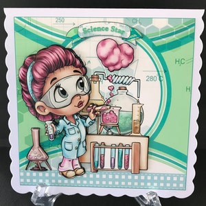 Lab Laboratory Science Girls Birthday Card 3D Handmade