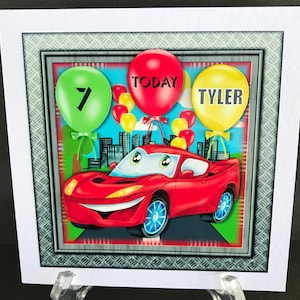 Boys Kids Ages 1 2 3 4 5 6 7 Handmade 3D Birthday card