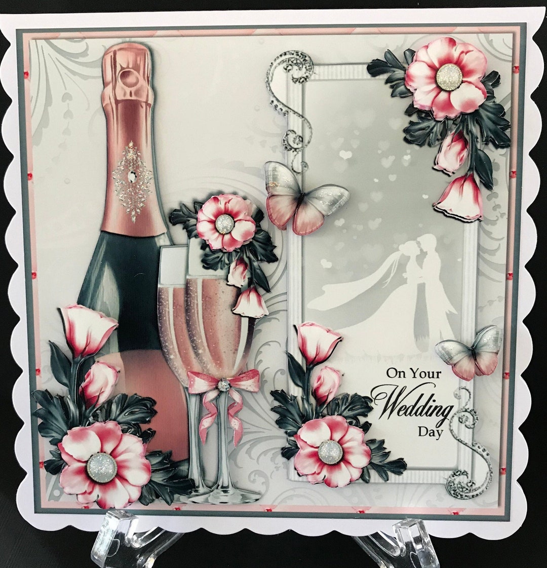 Handmade 3D Wedding Card - Etsy