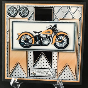 Motorbike Biker Bikie Motorcycle Bike Male Mens Boys Handmade 3D Birthday Cards