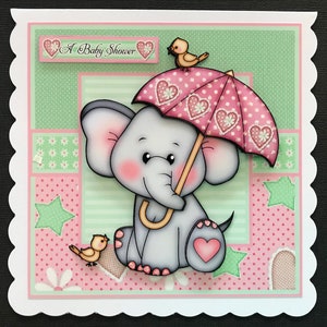 Baby Shower Handmade 3D Card Baby Girl