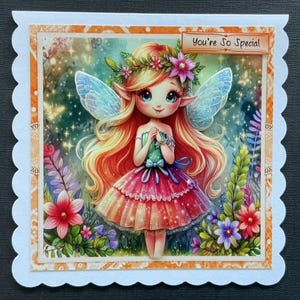 Fairy Granddaughter Daughter Girls Kids Handmade 3D Birthday card
