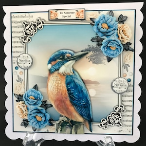 Kingfisher Bird Handmade 3D Birthday Card