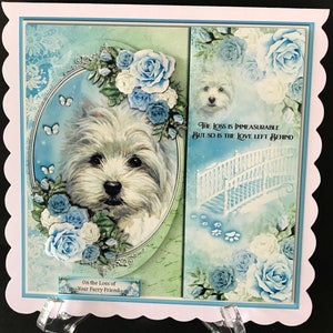 Sympathy Condolence Thinking of You Handmade 3D Card Dog Sympathy Dog Loss Dog Death card 3D