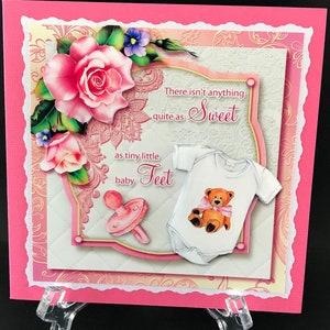Baby Girl Handmade 3D Card Can be PERSONALISED with any Name