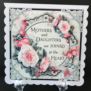 Mother Daughter Handmade 3D Mother's Day card