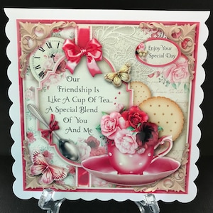 Friendship Female Ladies Handmade 3D Birthday Card Friends