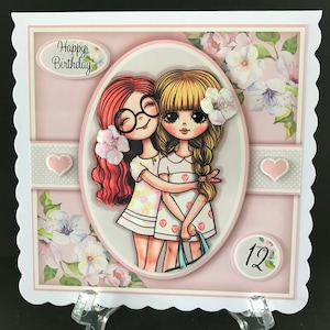 Ages 10 11 12 13 Handmade 3D Girls Birthday Card