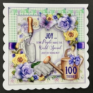ANY AGE Gardening Garden Handmade 3D Birthday Card Friend Mum Mother Grandmother