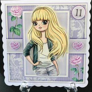 10 - 13 years Teenagers Daughter Granddaughter Handmade Age Birthday Card 3D