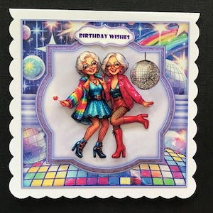 Handmade Birthday Card Disco Dancing