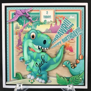 Dinosaur Handmade 3D Birthday card