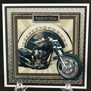 Harley Davidson Handmade 3D Birthday Card Motorbike