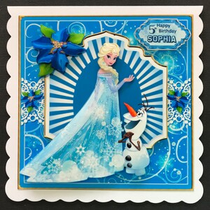 Frozen Elsa Daughter Granddaughter Girls Handmade 3D Birthday Card