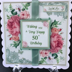 AGES 30 40 50 60 70 80 90 100 Handmade Female Ladies Womens  Birthday Card 3D