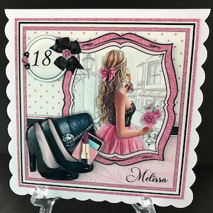 18th Birthday or Any Age Female Handmade 3D Birthday card PERSONALISED ANY NAME