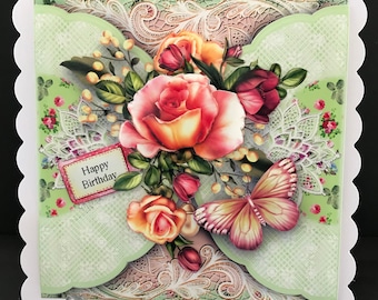 Female Birthday Card Handmade 3D