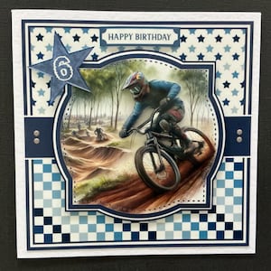 BMX Bike Off-road Bike Dirt Bike Boys Mens Male Handmade Birthday Card 3D