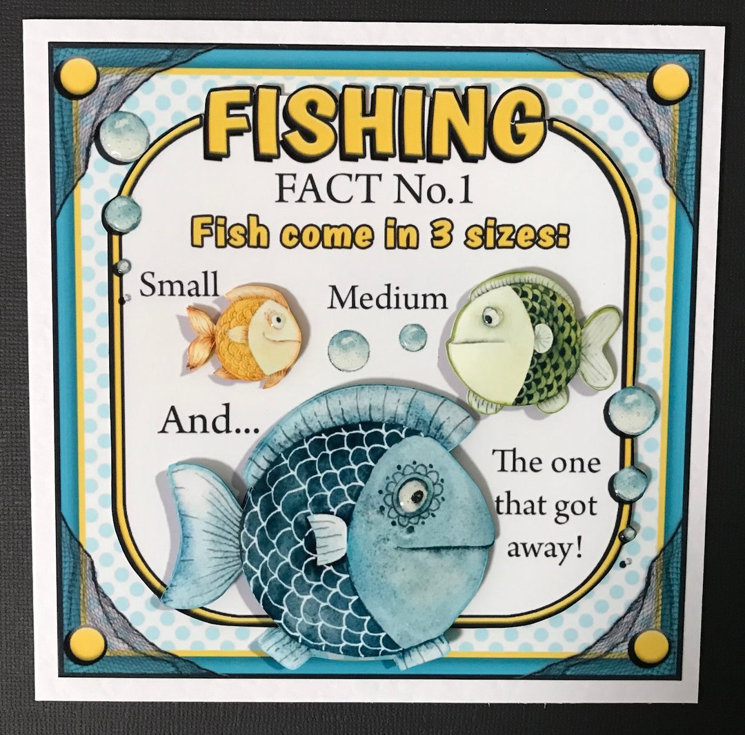 Handmade Birthday Card 3D Fishing Mens Male Card Funny Humorous - Etsy ...