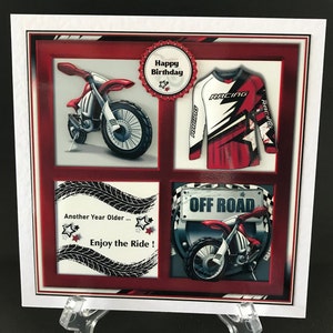 Motocross Off Road Bike Motorbike Handmade 3D Male Birthday Card