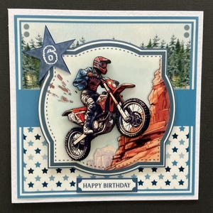 Dirt Bike Motorbike Off Road Bike Boys Mens Male Handmade Birthday Card 3D