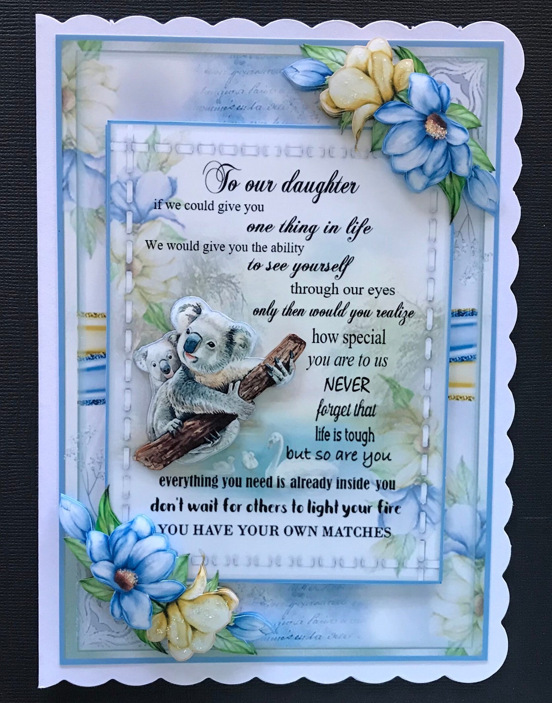 Koalas Daughter Handmade 3D Birthday Card Inspirational Verse - Etsy ...