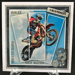 Dirt Bike Off Road Motocross Handmade 3D Boys Mens Birthday Card