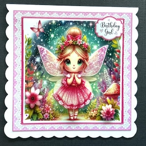 Fairy Granddaughter Daughter Girls Kids Handmade 3D Birthday card
