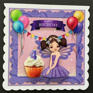 AGES 4 5 6 7 8 9 Handmade 3D Birthday card Daughter Granddaughter