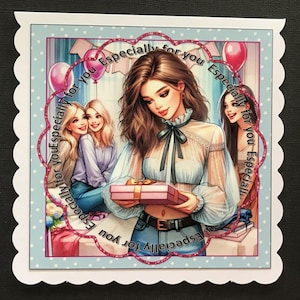 Trendy Modern Female Handmade 3D Birthday Card Daughter Granddaughter