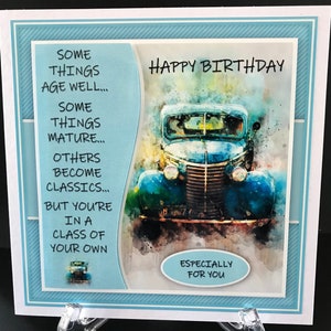 Male Men's Man's Old Timer Country Rural Old Cards Handmade 3D Birthday Card