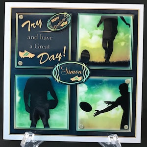Rugby League Rugby Union Football Handmade Birthday Card 3D Male Grandson Son Dad